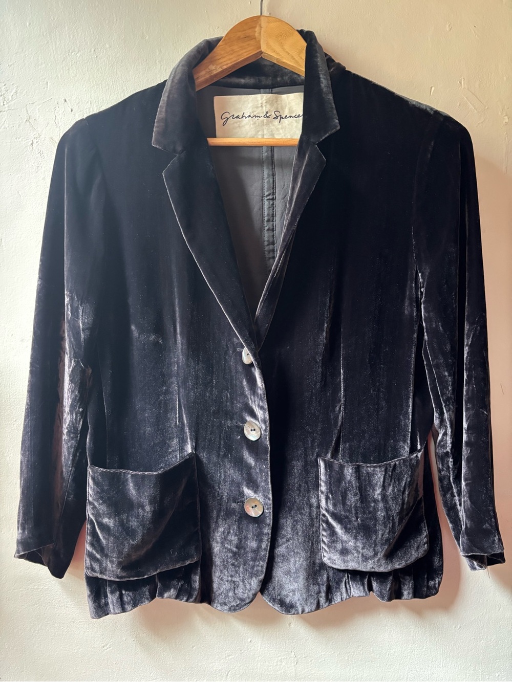 Graham & Spencer Silk Velvet Blazer Jacket Medium